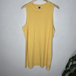 New Old Navy Yellow Sleeveless Cotton Mini Dress Women’s Large Petite - Picture 1 of 7