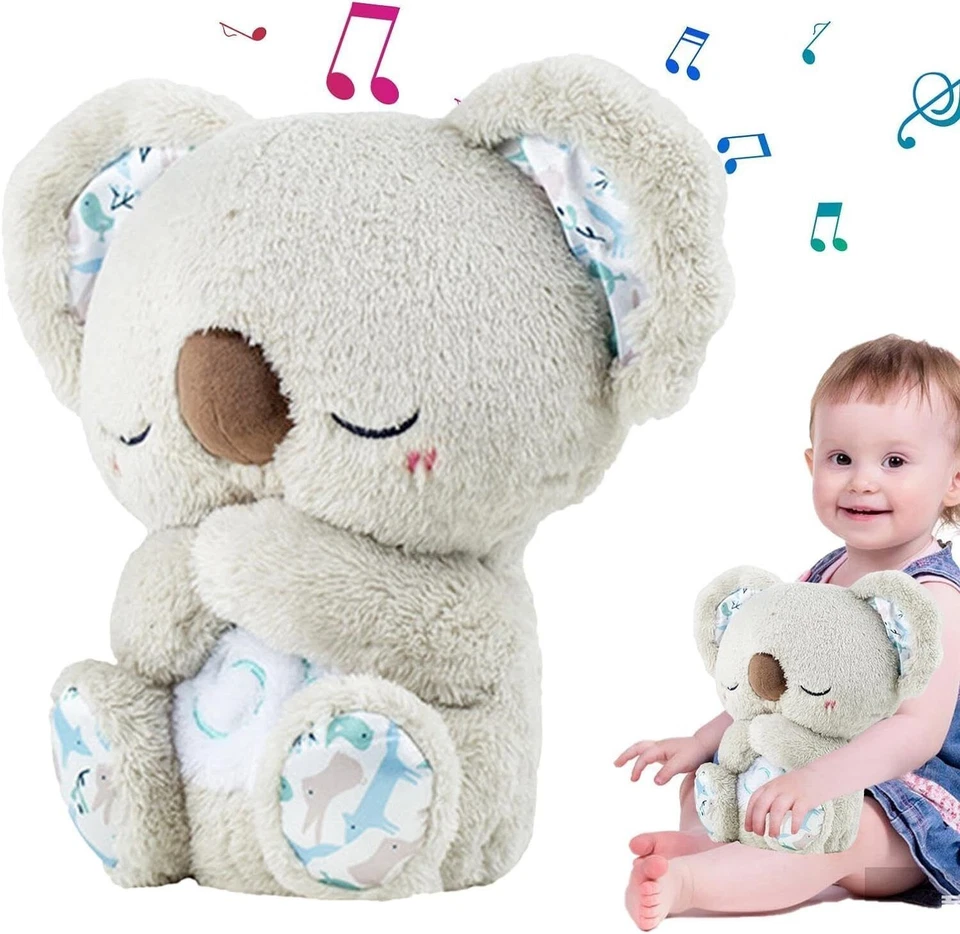 MARKENLOS Atmendes Kuscheltier Schlafender Koala mit Atembewegung und Musik Kind Geschenk