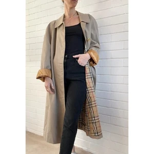 Burberry Trench Coat Beige - Camden-women 16 uk (12 usa) authentic vintage check - Picture 1 of 16