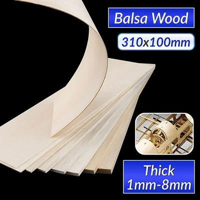Paulownia Holzplatte Luftfahrt Schiff Haus Modell Bastel DIY 310mm x 100mm - Bild 1 von 4