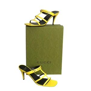 GUCCI - Neu mit Karton gelbe Lack Regent Leder Sandalen, Größe 38 - Bild 1 von 6