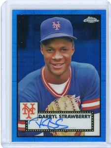 DARRYL STRAWBERRY 2021 TOPPS CHROME "BLUE REFRACTOR" Autograph AUTO CARD 45/99 - Picture 1 of 2