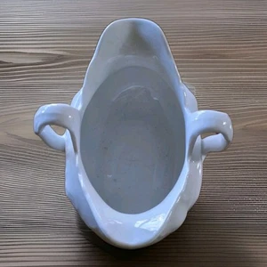 O.P. Co. Syracuse China White Ceramic Gravy Boat Sauce Server 6.5" L 3.25" T - Picture 1 of 17