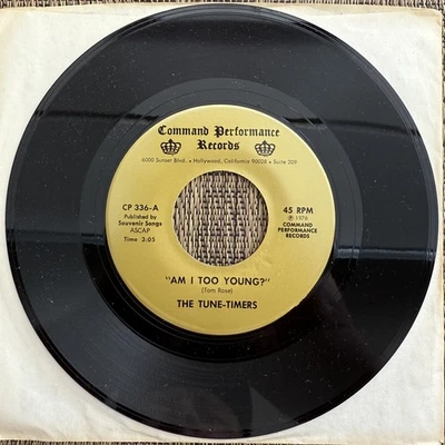 The Tune-Timers - Am I Too Young?/ Give Me Strength God- Command Perf CP 334 - M - Image 1 of 2