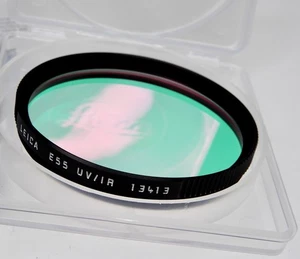 Black Leica 13413 E-55 UV/IR Filter ............ MINT w/Case - Picture 1 of 9