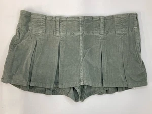 Microfalda plisada de pana Free People para mujer 10 verde salvia mini falda boho - Imagen 1 de 7