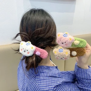 4pcs 12cm Plush Bear Hair Clip Cute Style Cartoon Headwear Side Clip Daily Wear - Picture 1 of 12