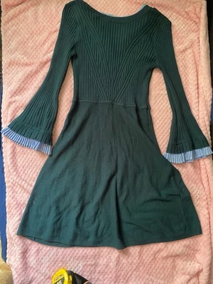 Nordstrom 1901 Green Fit Flare Dress Small - Image 1 of 4