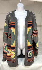 RARE Free People Santa Rosa Chunky Oversized Crochet Sweater Cardigan Size XS/S - Picture 1 of 15