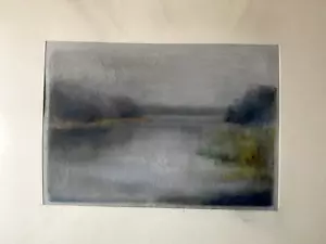 FRANZ EHMKE 1928-2018 DDR MALER PASTELL NOVEMBER 1987 UFER BRANDENBURG SCHILFF - Foto 1 di 6