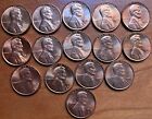 Lot 15 Lincoln Pennies 1966 – 1976, EXCELLENT CONDITION, Shiny Brown-Red ! ! 