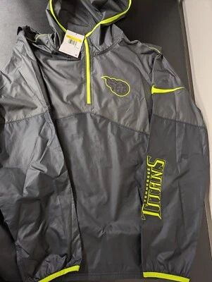 Tennessee Titans Nike Jacket Volt Black Hooded 1/2 Zip Pullover NFL Men's Small - Image 1 of 4
