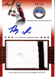 2013 Leaf Power Showcase Patch Autographs Bronze #HR1 Hezekiah Randolph/50  