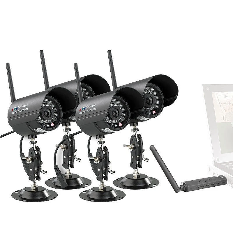 VisorTech Digitales PC-Funk-Überwachungssystem mit 4 Infrarot-Kameras - Bild 1 von 1