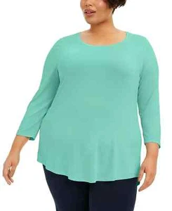 JM Collection Women's Plus Size 2X 3/4 Sleeve Jersey Top Shirt Stretchy Soft - Picture 1 of 3