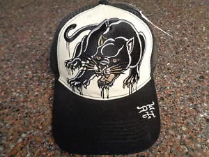 Cappello camionista Ed Hardy Panther nero e bianco rete snapback regolabile ricamato nuovo con etichette - Foto 1 di 13