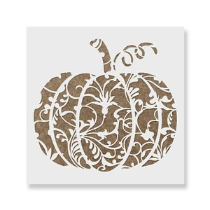 Damask Pumpkin Stencil - Fall Art, Hello Fall Stencil, Fall Craft Ideas - Picture 1 of 5