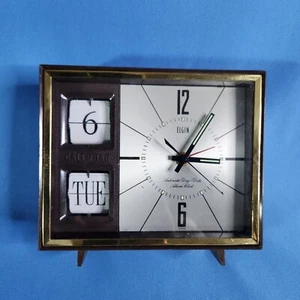 Elgin Automatic Day + Date Wecker Mid Century Modern MCM *LESEN* - Bild 1 von 10