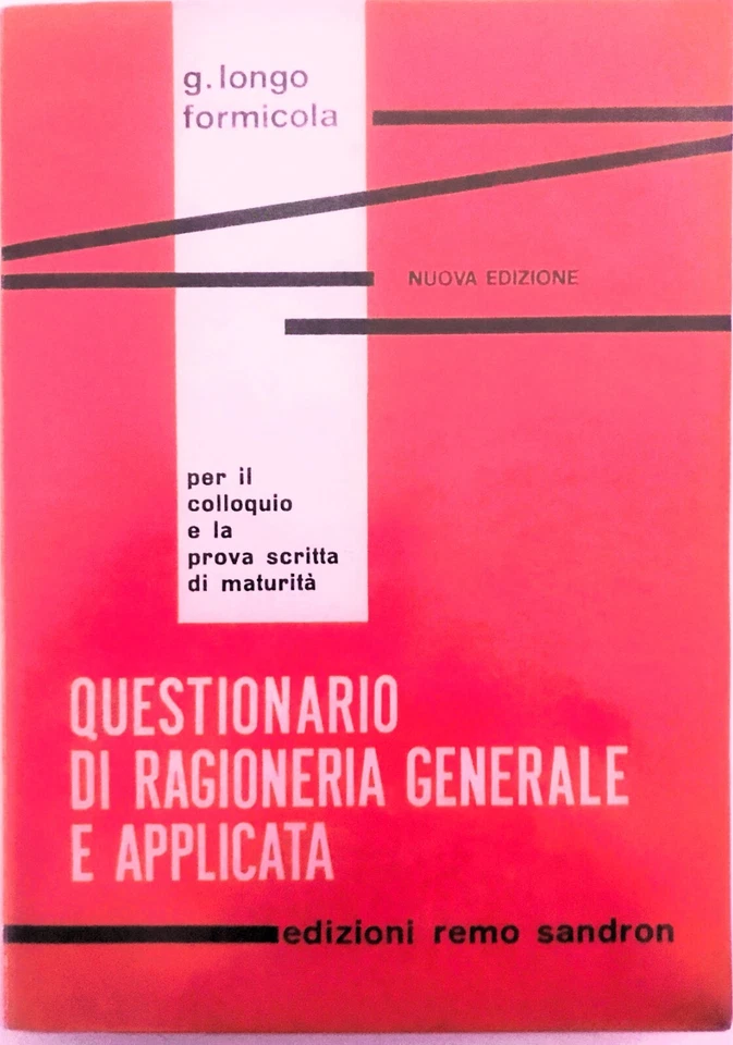 longo formicola questioni di ragioneria generale e applicata 1980 - Immagine 1 di 1
