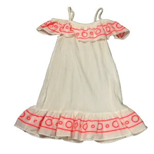 Cat & Jack 100% Cotton Ruffled Crinkle Eyelet Sundress White Girls' L (10-12) - Picture 1 of 9