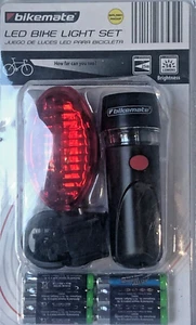 LED Bike Mate Bike Light Set Batteries Included Night Cycling Front & Rear NIB - Picture 1 of 2
