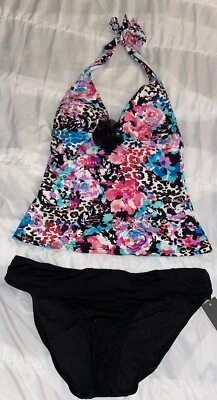 Kenneth Cole 2 Piezas Traje de Baño Floral Tankini Top y Faja Bikini Parte Inferior S (B3) Foto 1 de 3