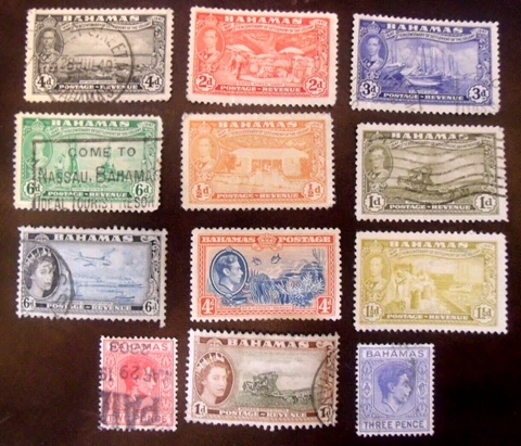 12 Bahama Stamps   Lot#D28 Cover