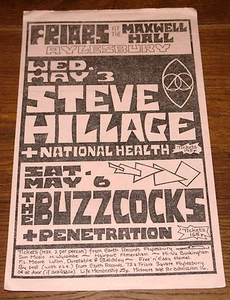 BUZZCOCKS PENETRATION FRIARS AYLESBURY MAXWELL HALL 1978 ORIGINAL POSTER FLYER - Picture 1 of 2