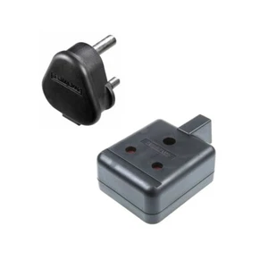 Masterplug Permaplug Schwerlast robust schwarz nachlaufend 15A Rundstift Steckdose Stecker - Bild 1 von 8