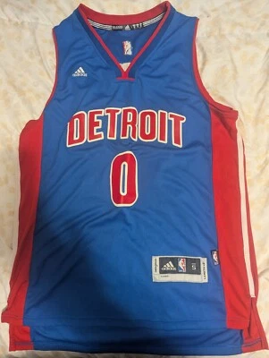 Camiseta deportiva Andre Drummond #0 Detroit Pistons Adidas azul Swingman para hombre pequeña larga +2 Foto 1 de 4