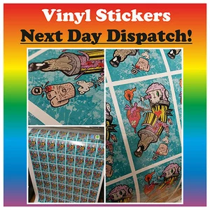 Printed Vinyl Stickers Custom Service Your Design Any Size Fast Turnaround - Picture 1 of 7