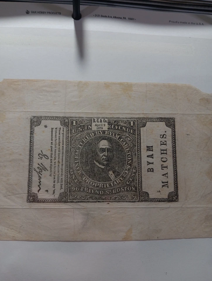 U.S.A MATCH AND MEDICINE STAMPS SCOTT RO52 WRAPPER, USED. - Image 1 of 1