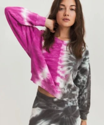 Sudadera Something Azul Marino Aspen Bicolor Tie Dye Rosa Gris Pequeña Salón Boho Acogedora Foto 1 de 4