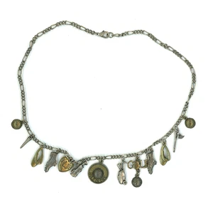 Charm Necklace 9 1/2" Drop, Hole IN ONE 7/8" W, 13 Charms - Picture 1 of 2