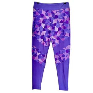 Disney Parks Women’s Geometric Purple Wall Leggings Size Medium NWT - Picture 1 of 7