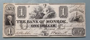Moneda obsoleta - 1 dólar 1836 The Bank of Monroe Michigan #96277 - Imagen 1 de 2