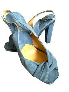 Michael Kors Women’s Blue Suede Slingback 3 inch Heels open toe size 7 - Picture 1 of 8