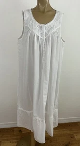 Lanz of Salzburg Women's L White Cotton Sleeveless Nightgown Gown Cottagecore - Picture 1 of 6
