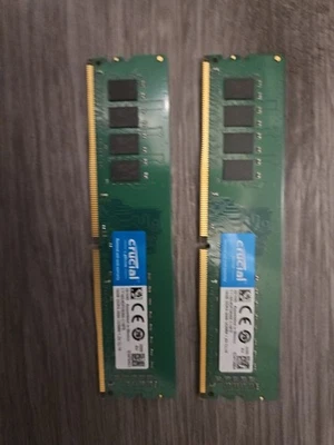 2 CRUCIAL 16GB  DDR4-2666 UDIMM DESKTOP MEMORY CT16G4DFD8266.C16FE 32GB Total - Image 1 of 2