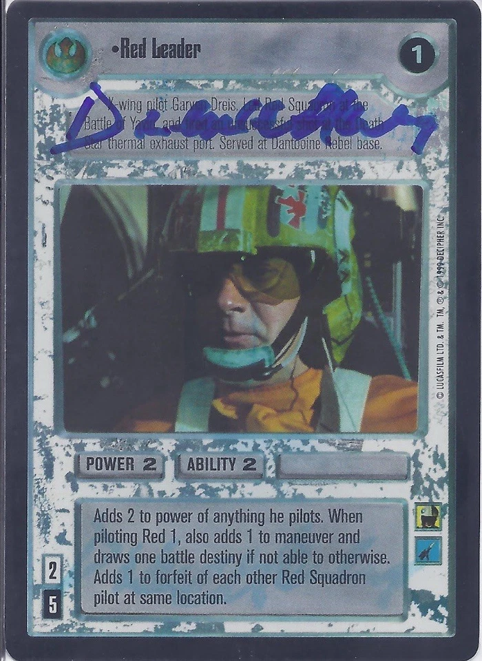 Star Wars CCG - Drewe Henley † (Garven, Red Leader) - autograph / signed card - Bild 1 von 1