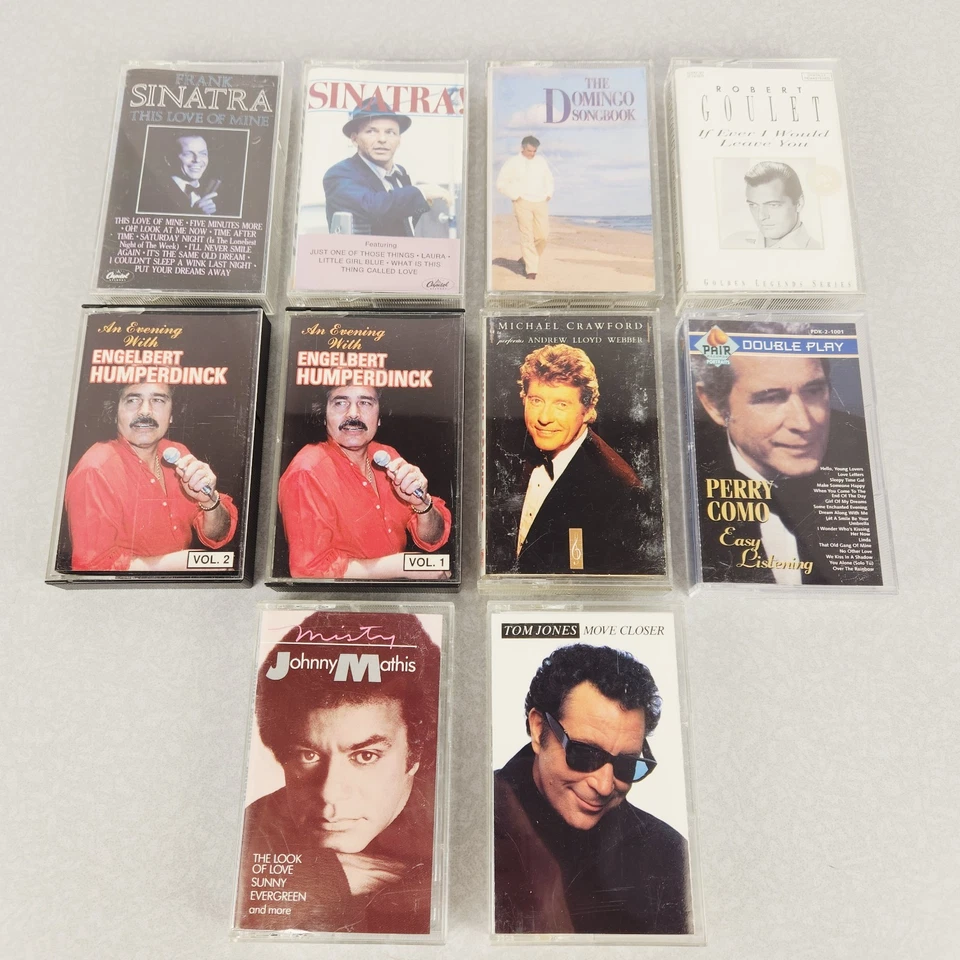 Jazz Crooner Cassette Tape Lot 10 Sinatra Mathis Domingo Goulet Como Tom Jones - Image 1 of 4