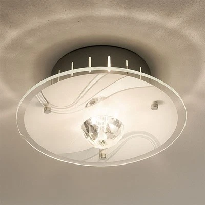 Plafoniera Kristallleuchte Plafoniera Metallo Cristalli Trasparente 1x G9 D 18cm - Immagine 1 di 4