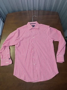 Camisa de Vestir Charles Tyrwhitt Manga Larga Rosa Cuadros Popelina Melocotón Londres Usada en Excelente Condición - Imagen 1 de 10