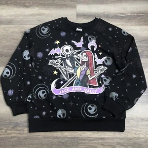 Girls The Nightmare Before Christmas Sweater L 10-12 Jack Sally Disney Crew Neck - Picture 1 of 10