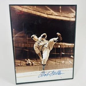 BOB FELLER SIGNED 8x10 FRAMED PHOTO FROM LOU BROCKS PERSONAL COLLECTION LOA - Picture 1 of 4
