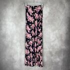 Flynn Skye Wrap It Up Floral Blossoms Black High Waist Maxi Skirt Size XS