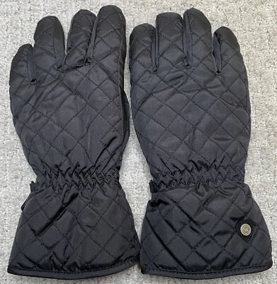 Guantes de esquí de invierno acolchados negros resistentes a la intemperie para mujer S NUEVOS NUEVOS SIN ETIQUETAS forrados de piel sintética Foto 1 de 4