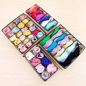 Storage Basket Box Closet Dresser Drawer Divider Bins Organizer for Clothes - Picture 1 of 8