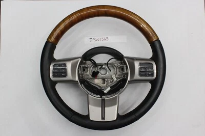 2011-2013 OEM Jeep Grand Cherokee Steering Wheel Black Leather Wood Trim - Image 1 of 4