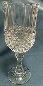 Crystal Clear Cut Stemware Diamond Sphere Optic Stemmed Wine/Champagne Glass - Picture 1 of 8